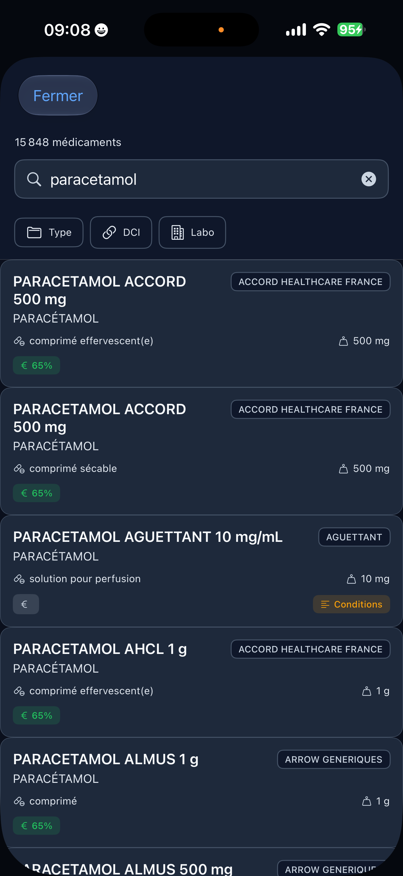 Recherche dans la base BDPM